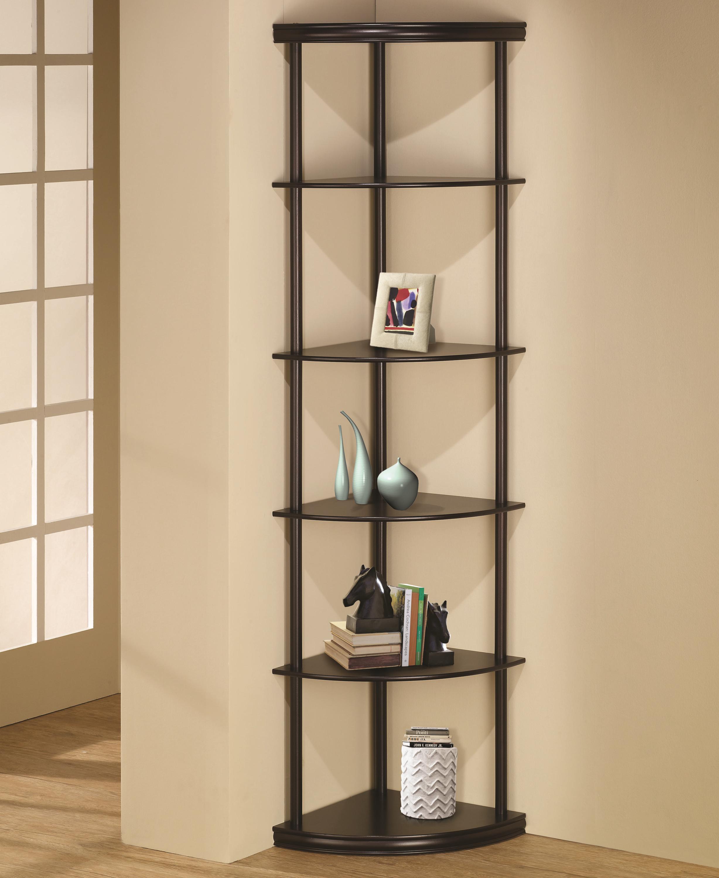 Coaster furniture 800279 corner bookshelf in dark shop cappuccino finish